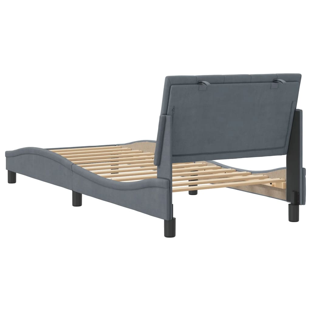 Bedframe zonder matras 90x190 cm fluweel donkergrijs