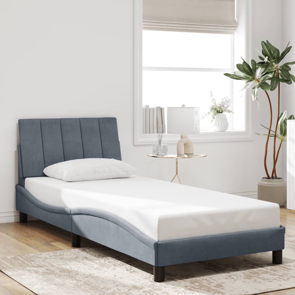 Bedframe zonder matras 90x190 cm fluweel donkergrijs