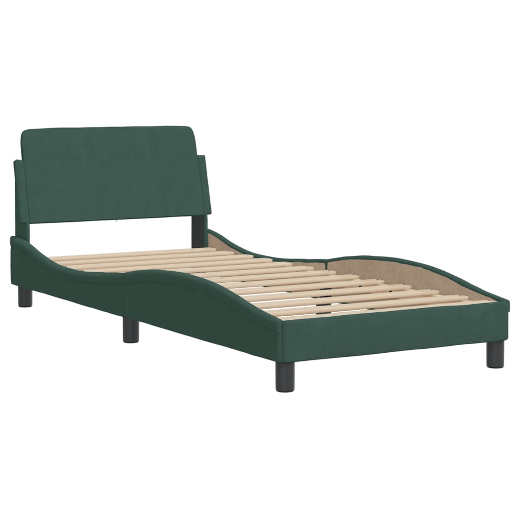 Bedframe zonder matras 90x190 cm fluweel donkergroen