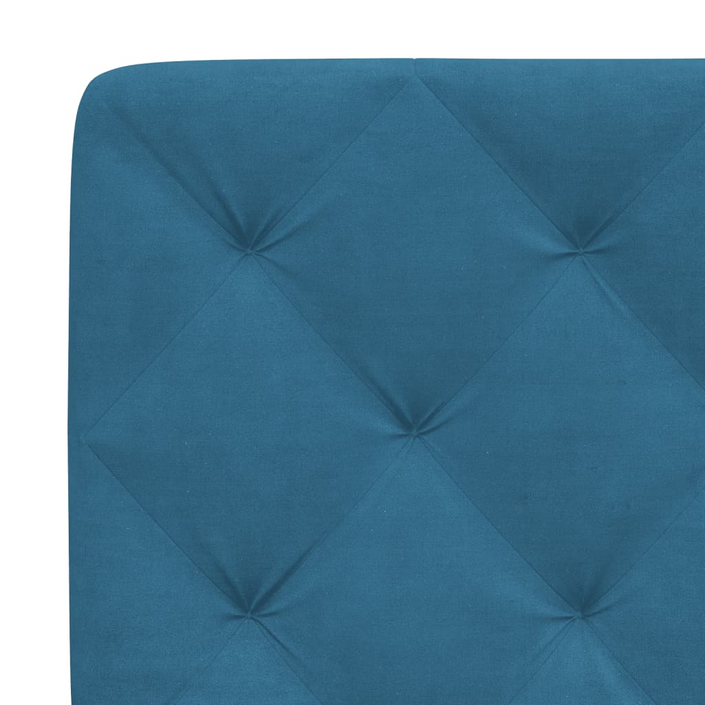 Bedframe met hoofdbord fluweel blauw 80x200 cm