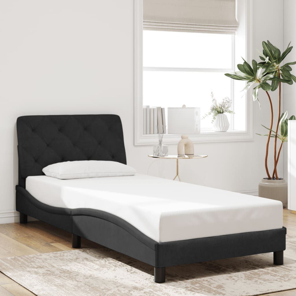 Bedframe met hoofdeinde fluweel zwart 90x190 cm Bedden & bedframes | Creëer jouw Trendy Thuis | Gratis bezorgd & Retour | Trendy.nl