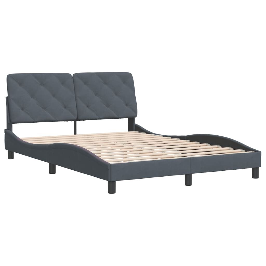 Bedframe met hoofdeinde fluweel donkergrijs 120x200 cm Bedden & bedframes | Creëer jouw Trendy Thuis | Gratis bezorgd & Retour | Trendy.nl