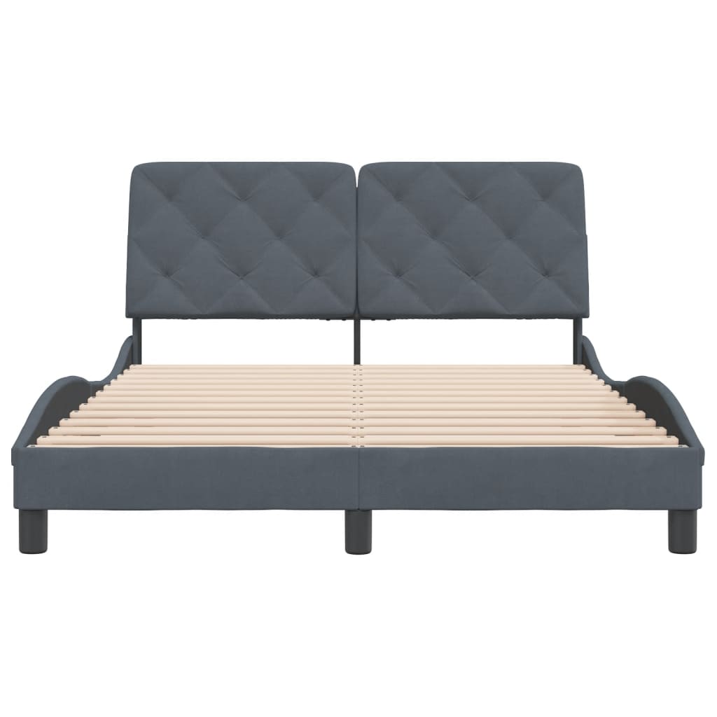 Bedframe met hoofdeinde fluweel donkergrijs 120x200 cm Bedden & bedframes | Creëer jouw Trendy Thuis | Gratis bezorgd & Retour | Trendy.nl