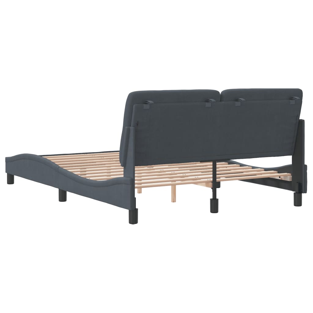 Bedframe met hoofdeinde fluweel donkergrijs 120x200 cm Bedden & bedframes | Creëer jouw Trendy Thuis | Gratis bezorgd & Retour | Trendy.nl