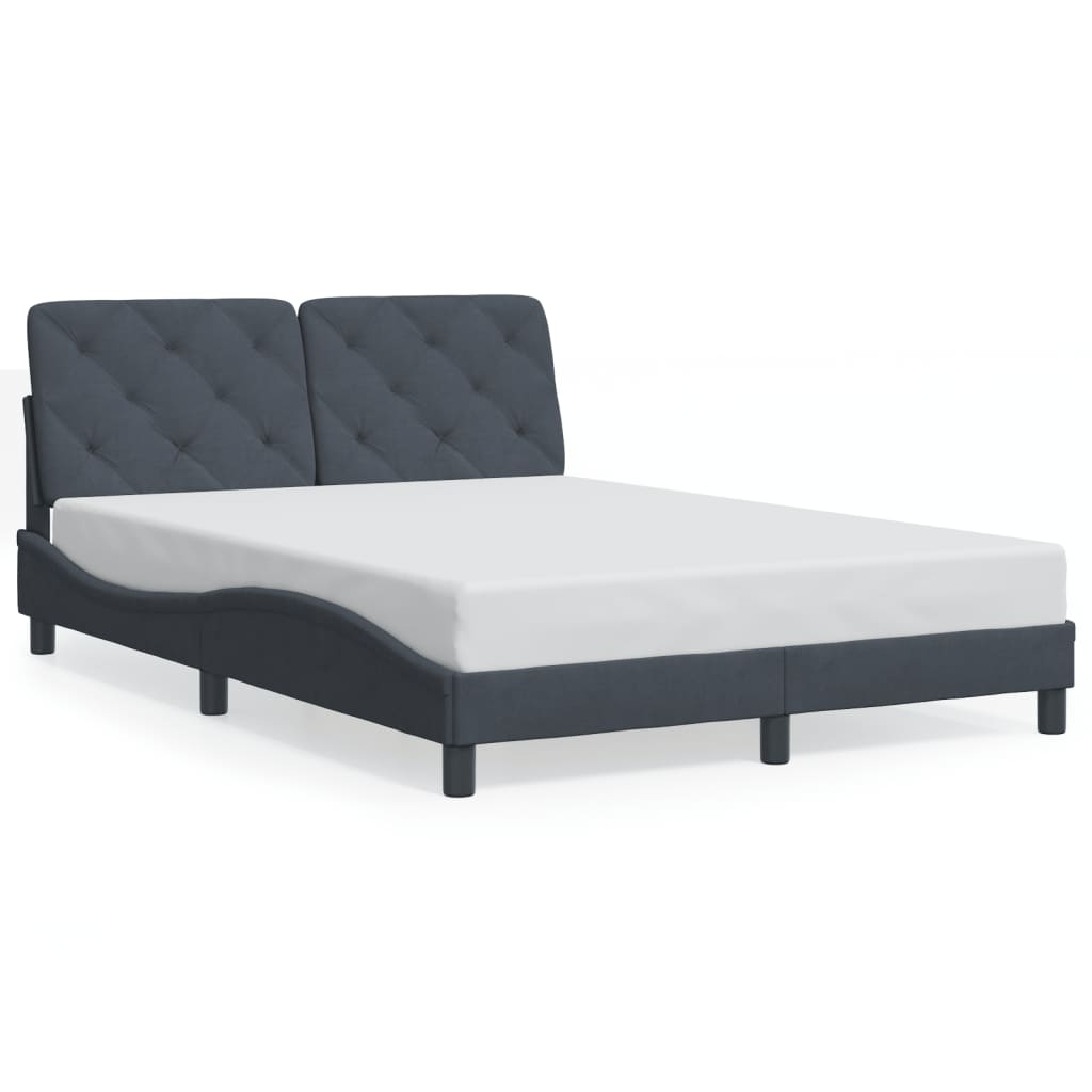 Bedframe met hoofdeinde fluweel donkergrijs 120x200 cm Bedden & bedframes | Creëer jouw Trendy Thuis | Gratis bezorgd & Retour | Trendy.nl