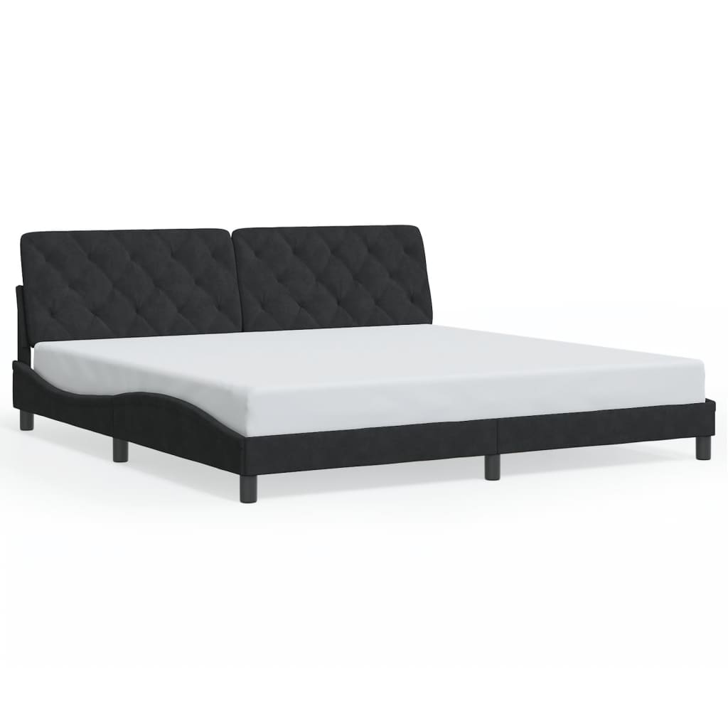 Bedframe zonder matras 200x200 cm fluweel zwart