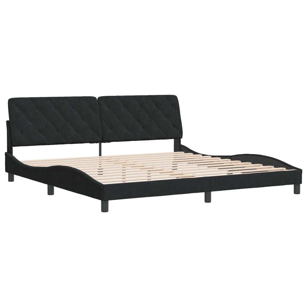 Bedframe zonder matras 200x200 cm fluweel zwart