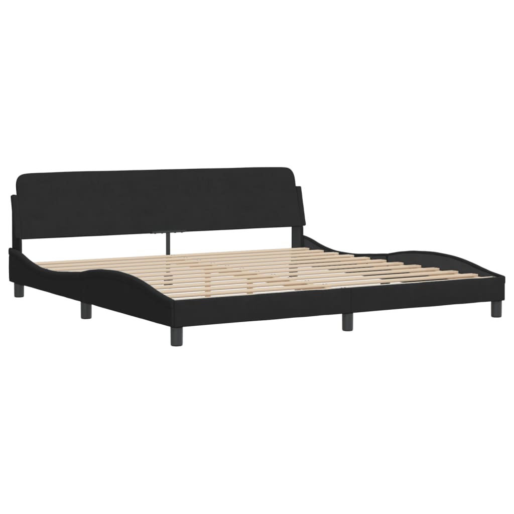 Bedframe zonder matras 200x200 cm fluweel zwart