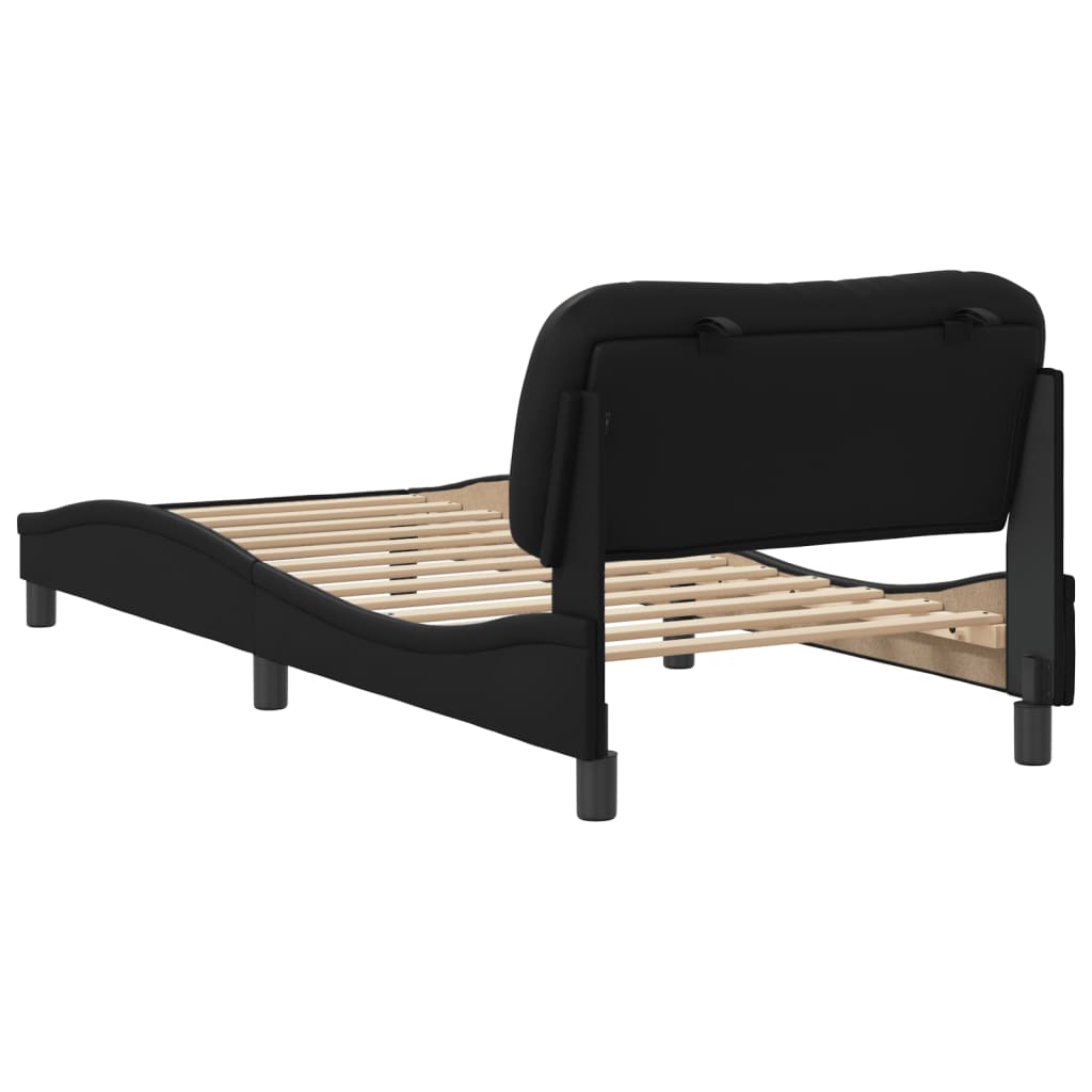 Bedframe met hoofdbord kunstleer zwart 90x190 cm Bedden & bedframes | Creëer jouw Trendy Thuis | Gratis bezorgd & Retour | Trendy.nl