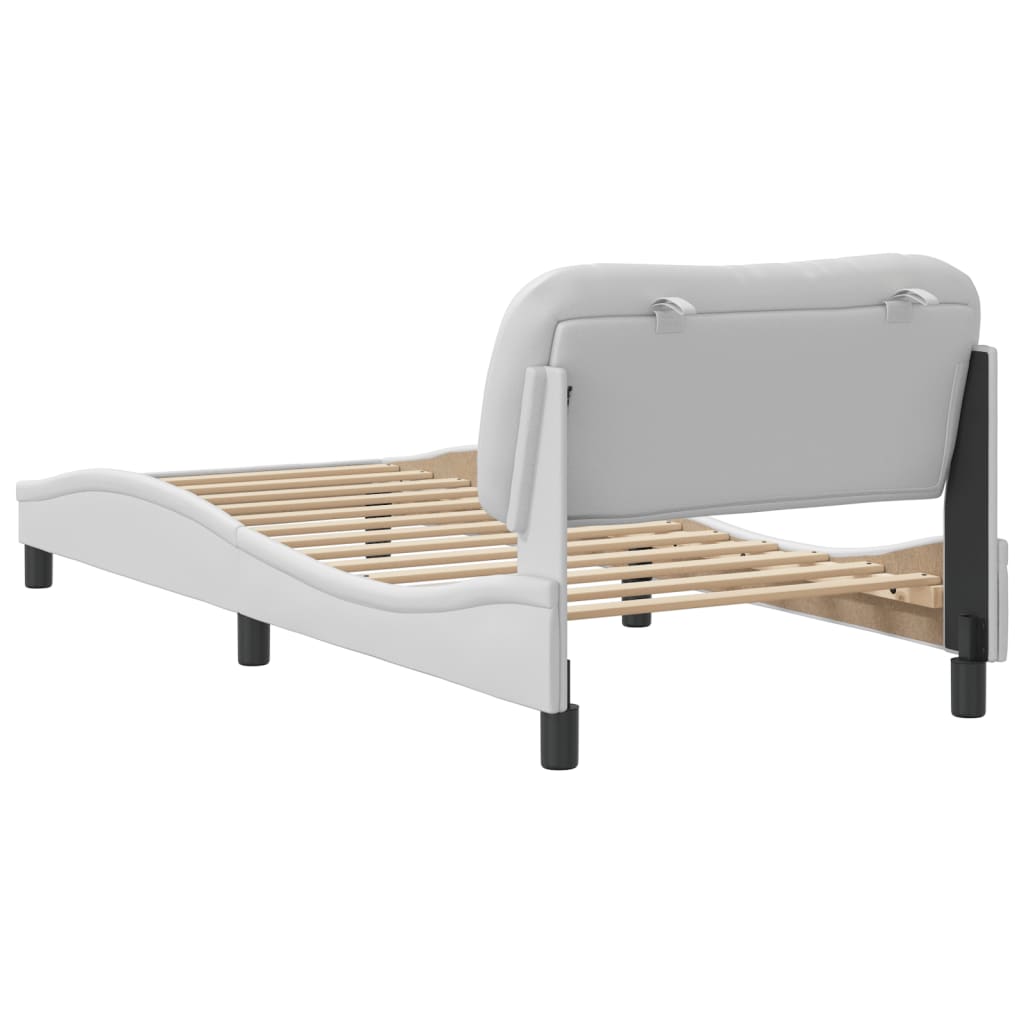 Bedframe met hoofdbord kunstleer wit 90x190 cm Bedden & bedframes | Creëer jouw Trendy Thuis | Gratis bezorgd & Retour | Trendy.nl