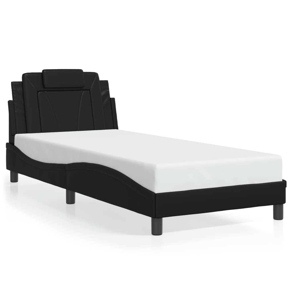 Bedframe met hoofdbord kunstleer zwart 90x190 cm Bedden & bedframes | Creëer jouw Trendy Thuis | Gratis bezorgd & Retour | Trendy.nl