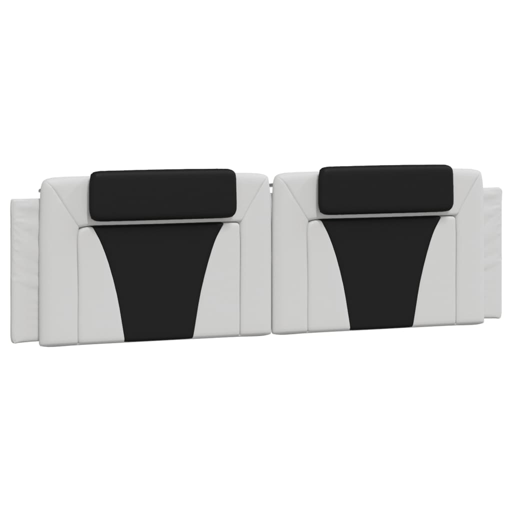 Bedframe met hoofdbord kunstleer wit en zwart 180x200 cm