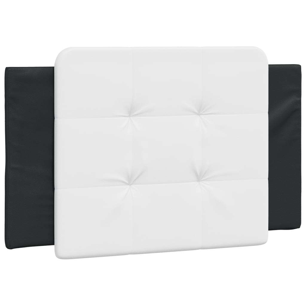 Bedframe met hoofdbord kunstleer zwart en wit 90x190 cm