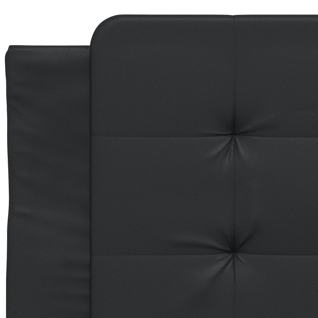 Bedframe met hoofdbord kunstleer zwart 90x200 cm