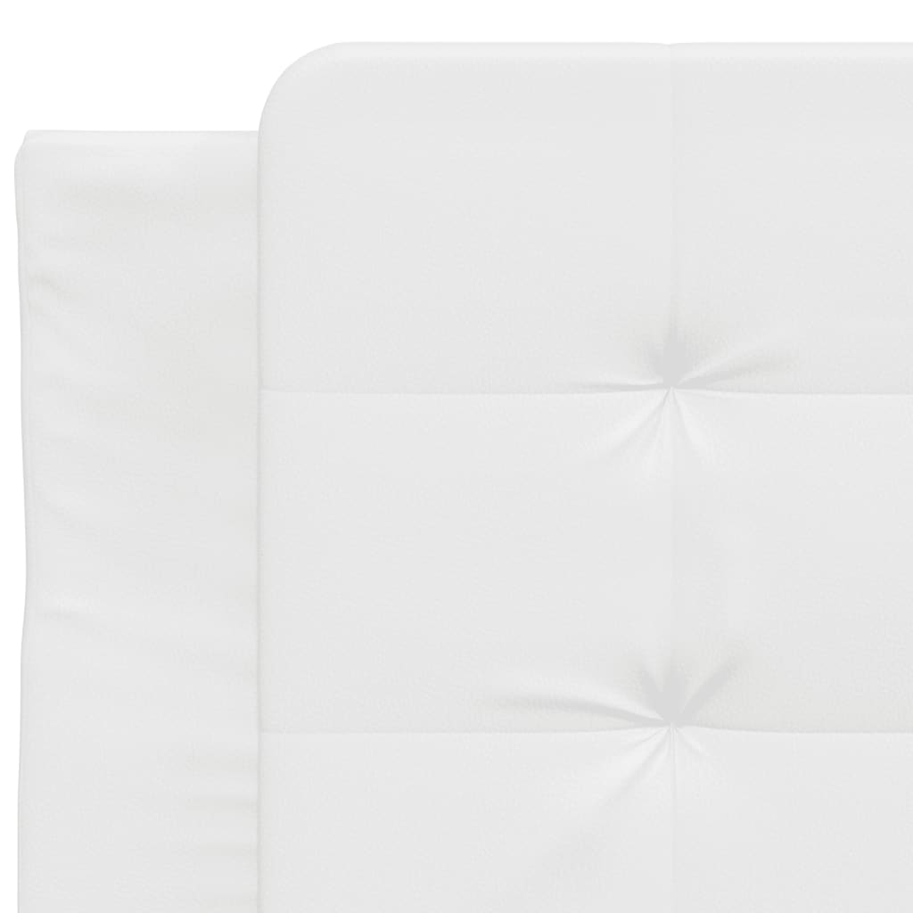Bedframe met hoofdbord kunstleer wit 90x200 cm