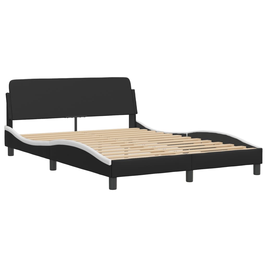 Bedframe met hoofdbord kunstleer zwart en wit 120x200 cm Bedden & bedframes | Creëer jouw Trendy Thuis | Gratis bezorgd & Retour | Trendy.nl