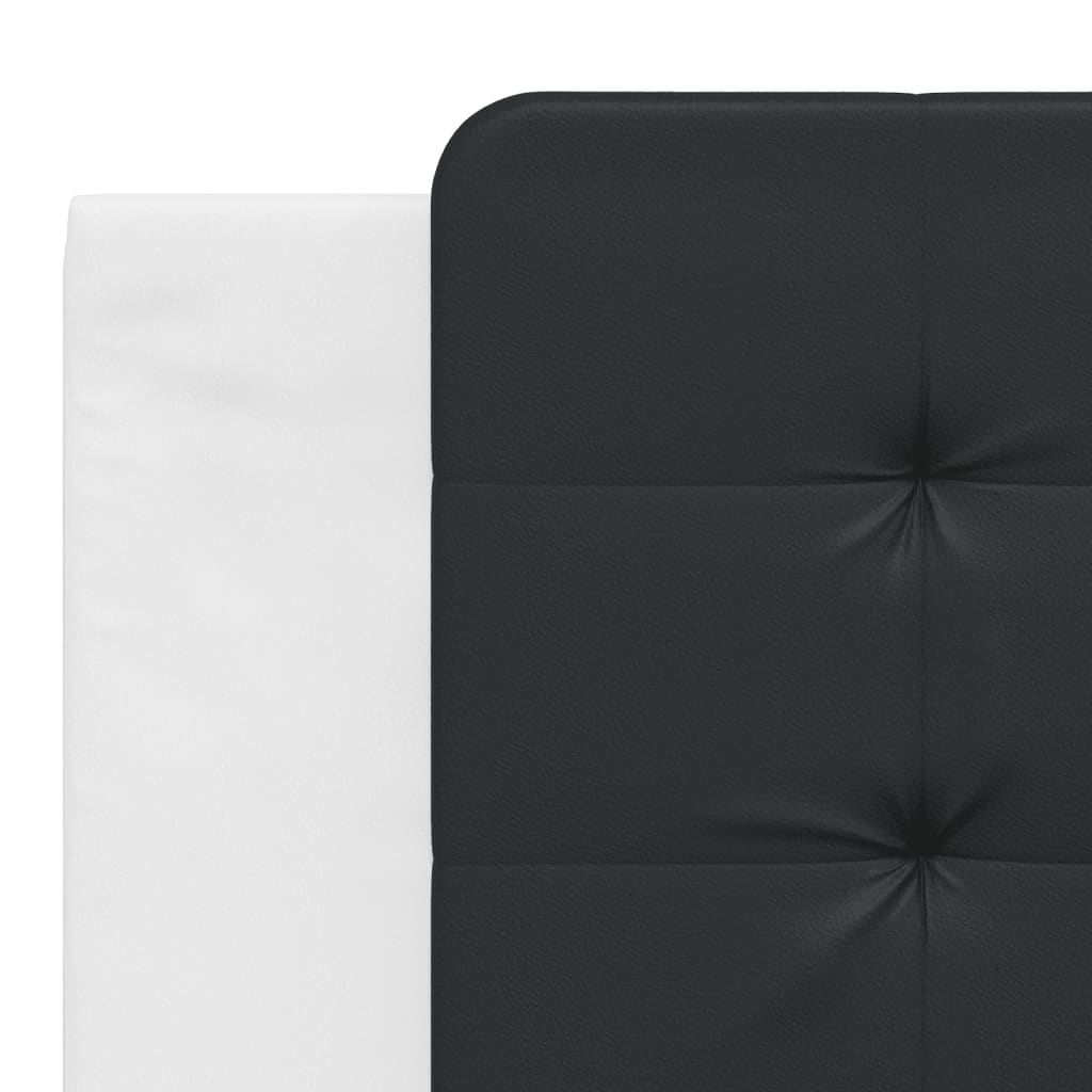 Bedframe met hoofdbord kunstleer wit en zwart 180x200 cm
