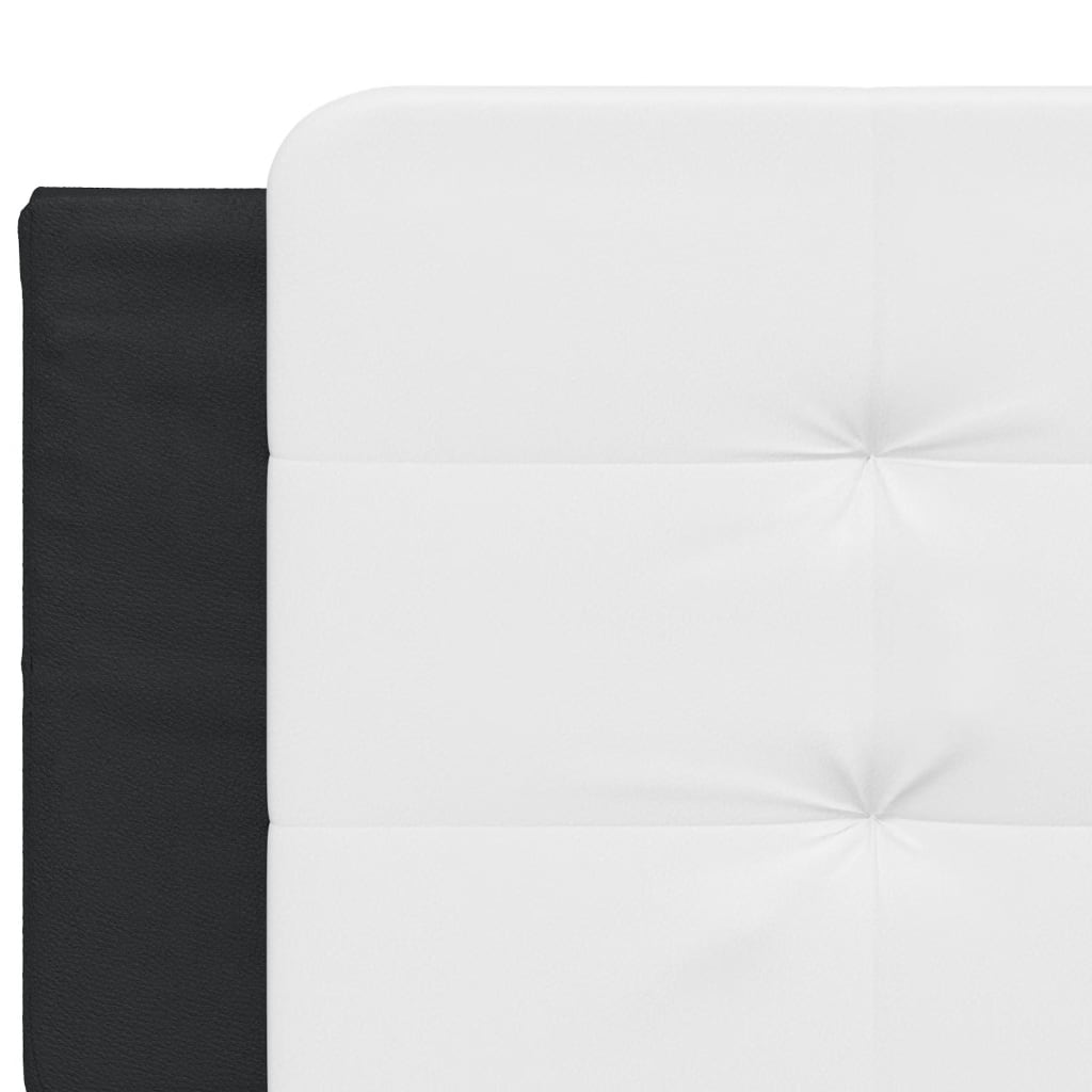 Bedframe met hoofdbord kunstleer zwart en wit 200x200 cm