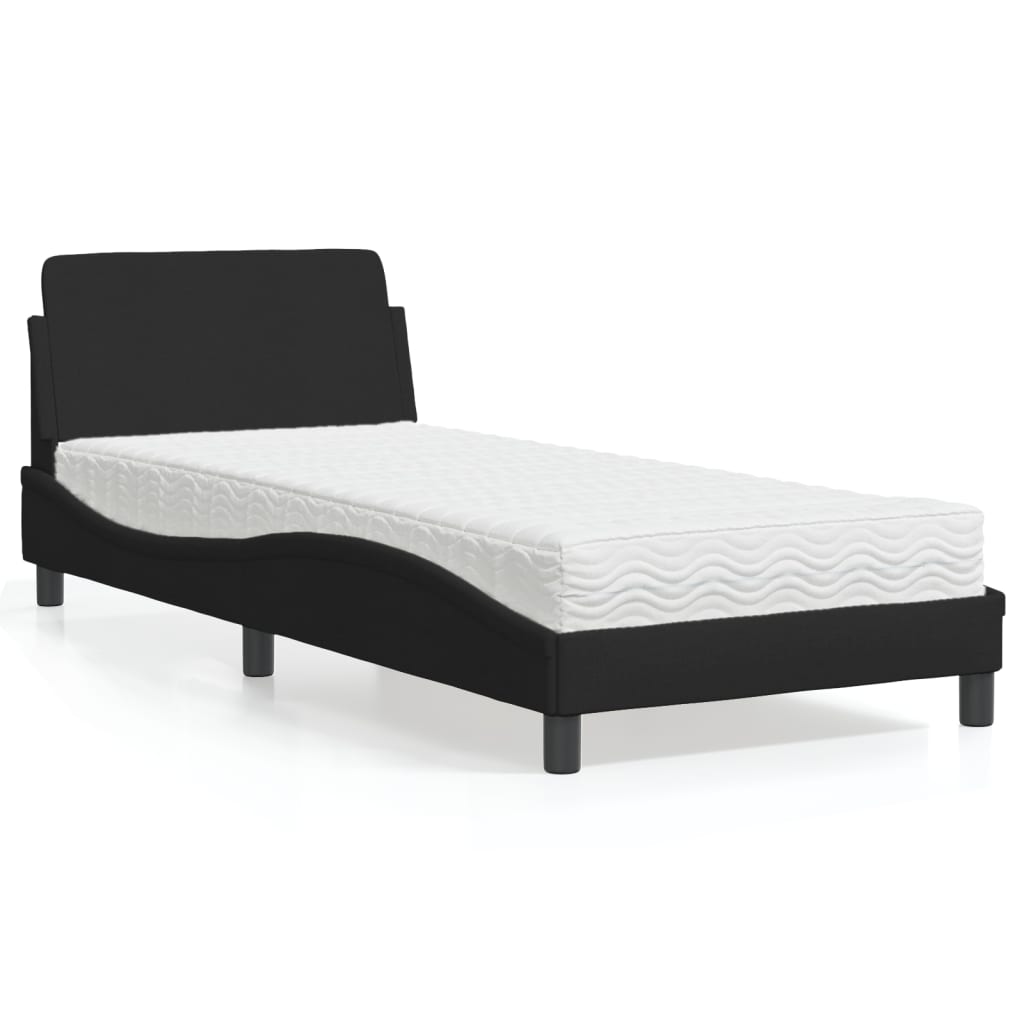 Bed met matras stof zwart 90x190 cm Bedden & bedframes | Creëer jouw Trendy Thuis | Gratis bezorgd & Retour | Trendy.nl