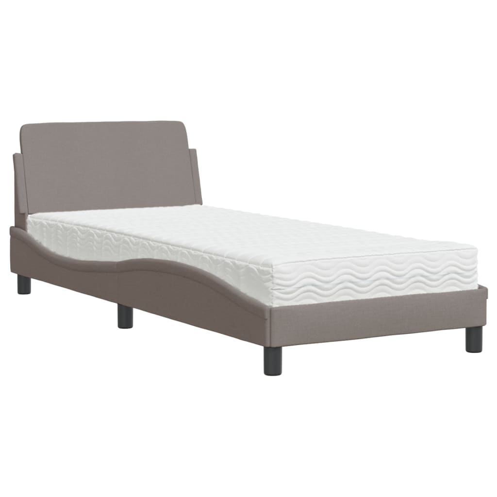 Bed met matras stof taupe 90x190 cm Bedden & bedframes | Creëer jouw Trendy Thuis | Gratis bezorgd & Retour | Trendy.nl