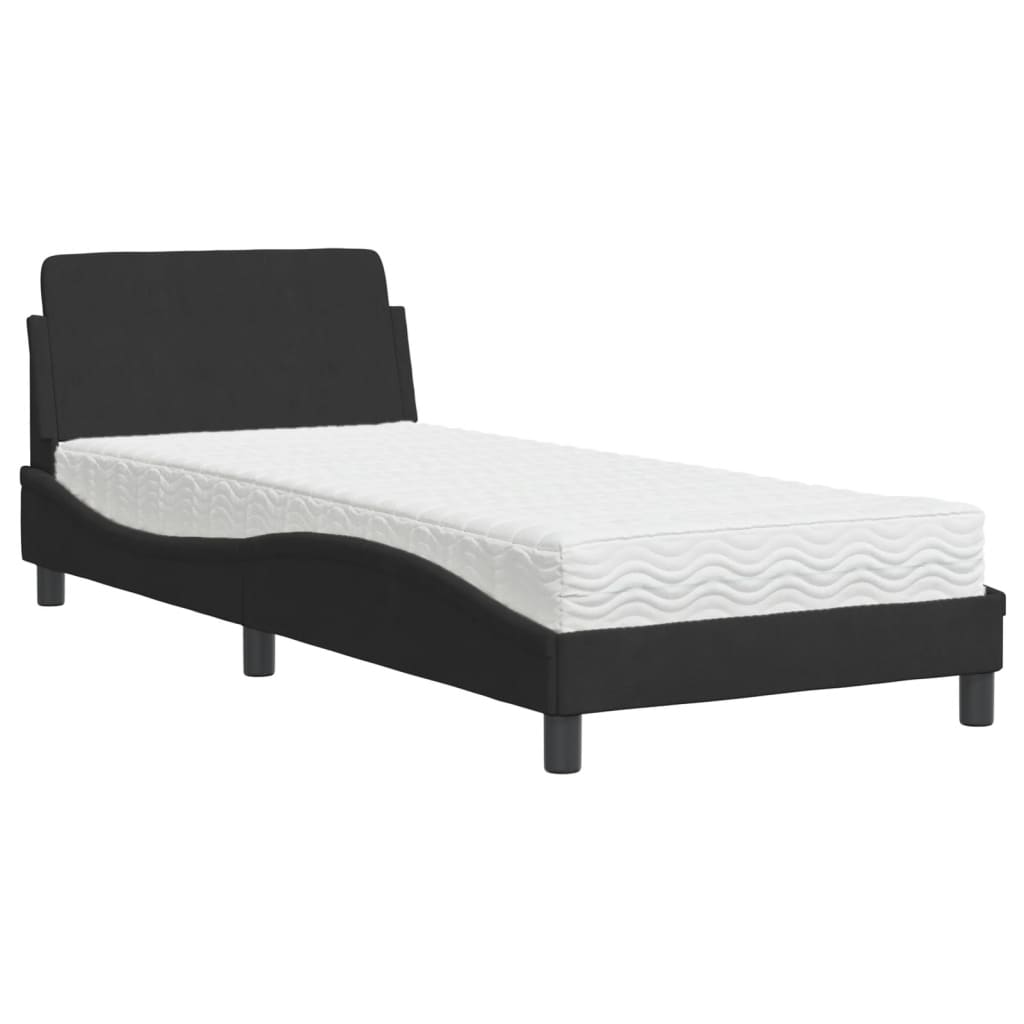 Bed met matras fluweel zwart 90x190 cm Bedden & bedframes | Creëer jouw Trendy Thuis | Gratis bezorgd & Retour | Trendy.nl