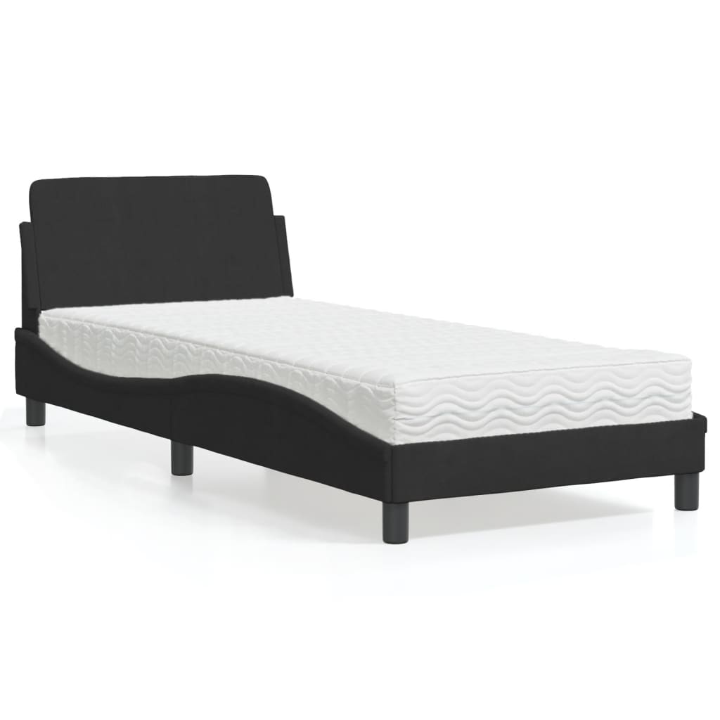 Bed met matras fluweel zwart 90x190 cm Bedden & bedframes | Creëer jouw Trendy Thuis | Gratis bezorgd & Retour | Trendy.nl