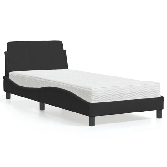 Bed met matras fluweel zwart 90x190 cm Bedden & bedframes | Creëer jouw Trendy Thuis | Gratis bezorgd & Retour | Trendy.nl