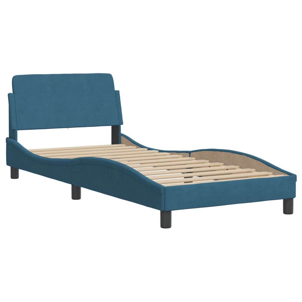 Bed met matras fluweel blauw 90x190 cm Bedden & bedframes | Creëer jouw Trendy Thuis | Gratis bezorgd & Retour | Trendy.nl