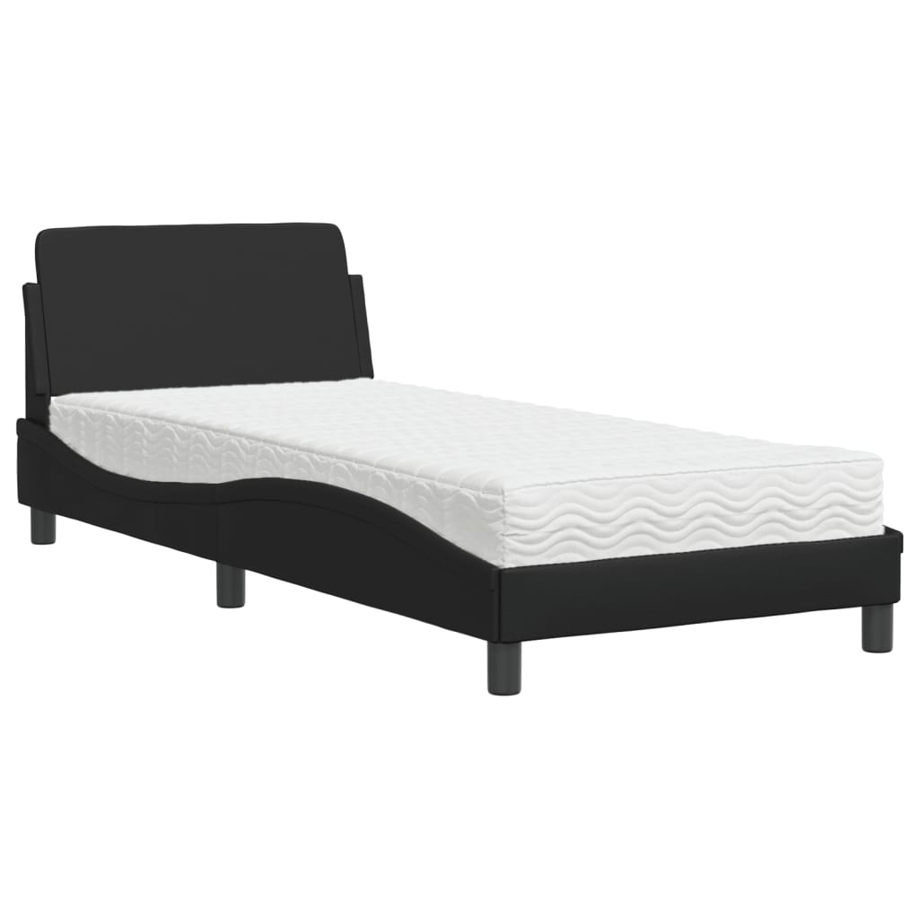 Bed met matras kunstleer zwart 90x190 cm Bedden & bedframes | Creëer jouw Trendy Thuis | Gratis bezorgd & Retour | Trendy.nl