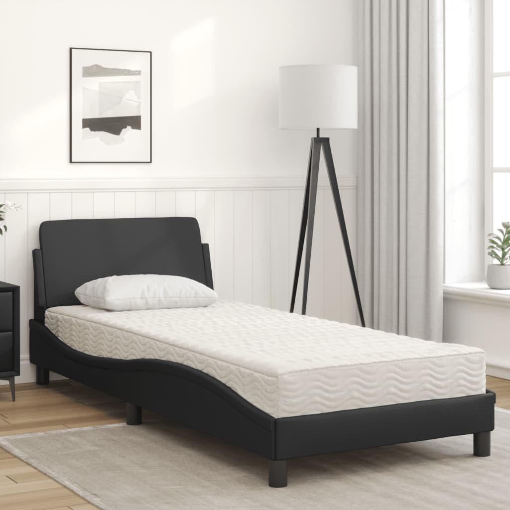 Bed met matras kunstleer zwart 90x190 cm Bedden & bedframes | Creëer jouw Trendy Thuis | Gratis bezorgd & Retour | Trendy.nl