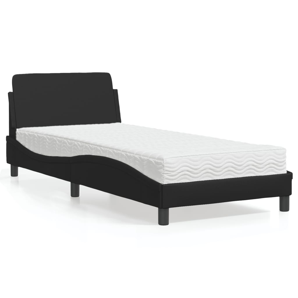 Bed met matras kunstleer zwart 90x190 cm Bedden & bedframes | Creëer jouw Trendy Thuis | Gratis bezorgd & Retour | Trendy.nl