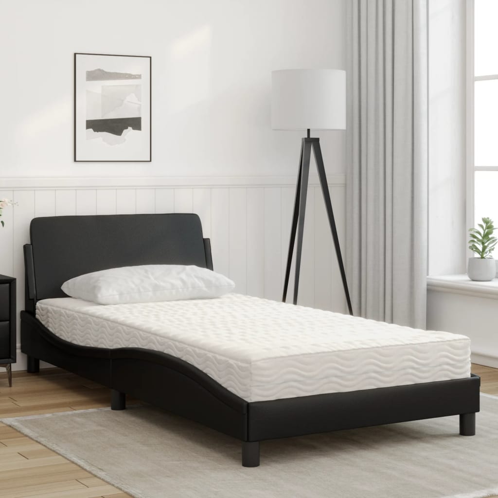 Bed met matras kunstleer zwart 100x200 cm Bedden & bedframes | Creëer jouw Trendy Thuis | Gratis bezorgd & Retour | Trendy.nl