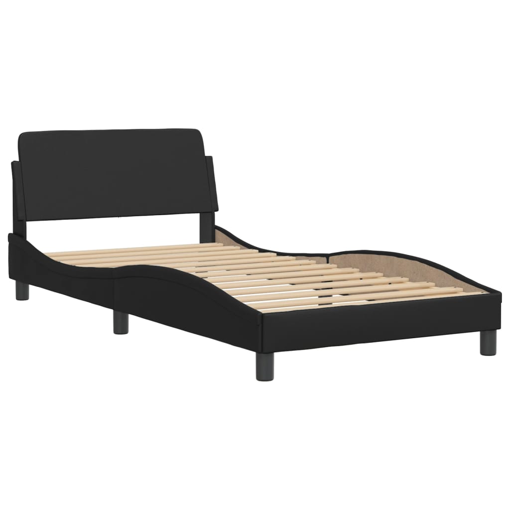 Bed met matras kunstleer zwart 100x200 cm Bedden & bedframes | Creëer jouw Trendy Thuis | Gratis bezorgd & Retour | Trendy.nl