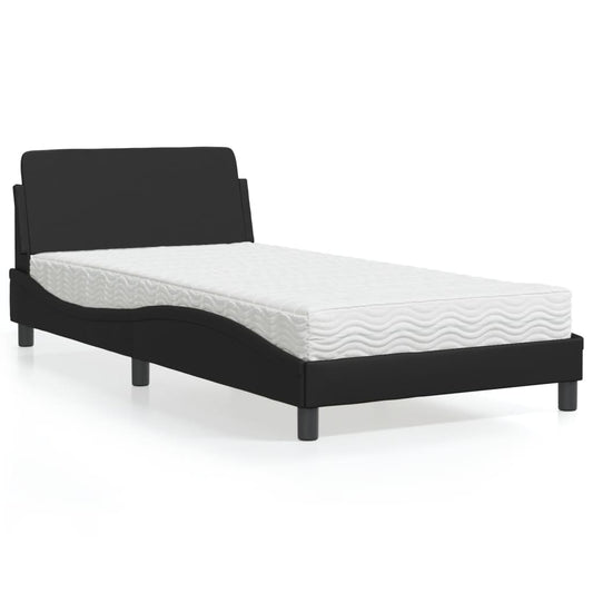 Bed met matras kunstleer zwart 100x200 cm Bedden & bedframes | Creëer jouw Trendy Thuis | Gratis bezorgd & Retour | Trendy.nl