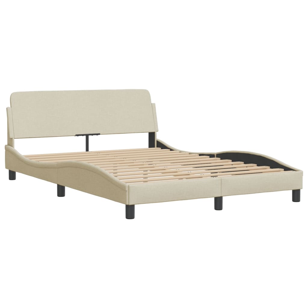 Bed met matras stof crèmekleurig 120x200 cm