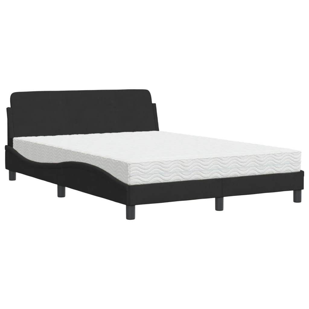 Bed met matras fluweel zwart 140x200 cm Bedden & bedframes | Creëer jouw Trendy Thuis | Gratis bezorgd & Retour | Trendy.nl