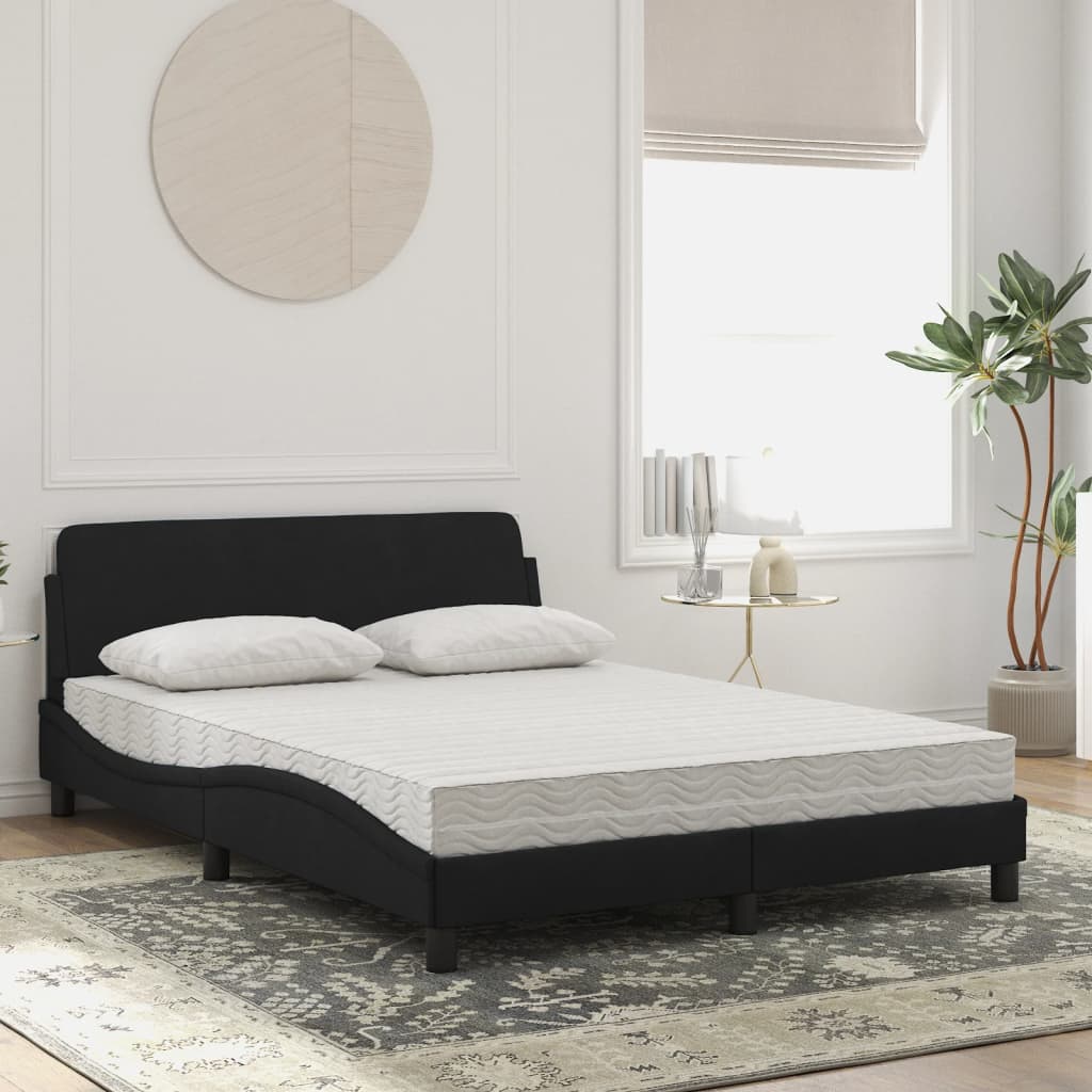 Bed met matras fluweel zwart 140x200 cm Bedden & bedframes | Creëer jouw Trendy Thuis | Gratis bezorgd & Retour | Trendy.nl