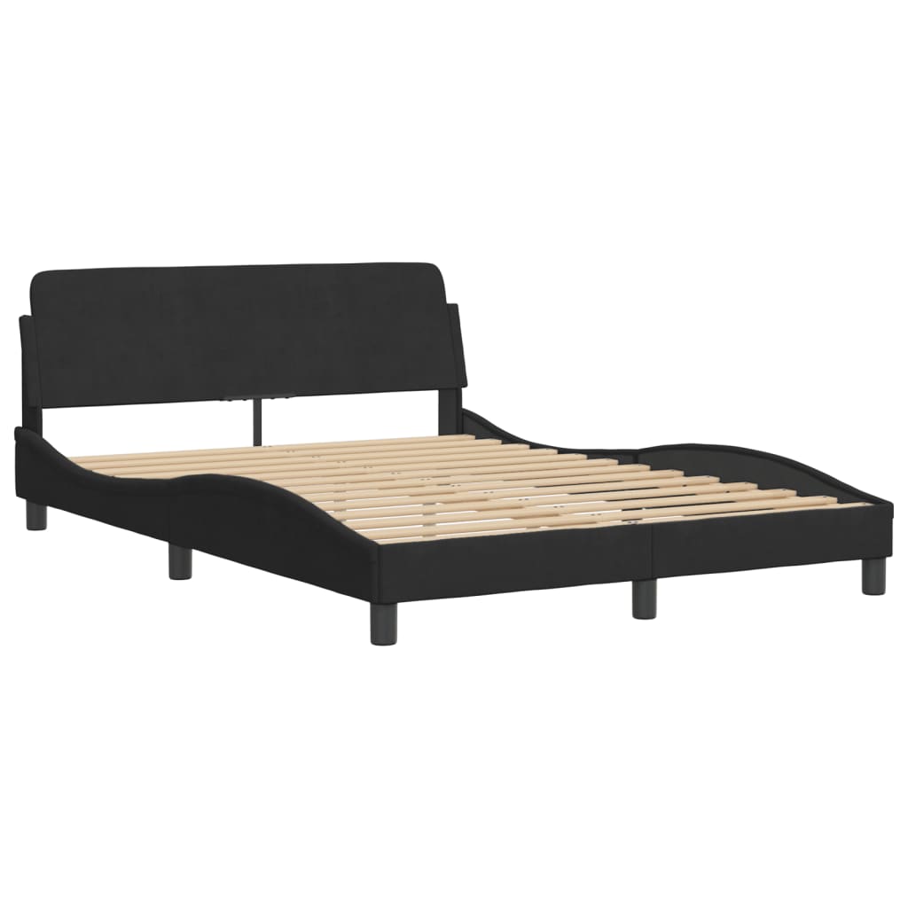 Bed met matras fluweel zwart 140x200 cm Bedden & bedframes | Creëer jouw Trendy Thuis | Gratis bezorgd & Retour | Trendy.nl