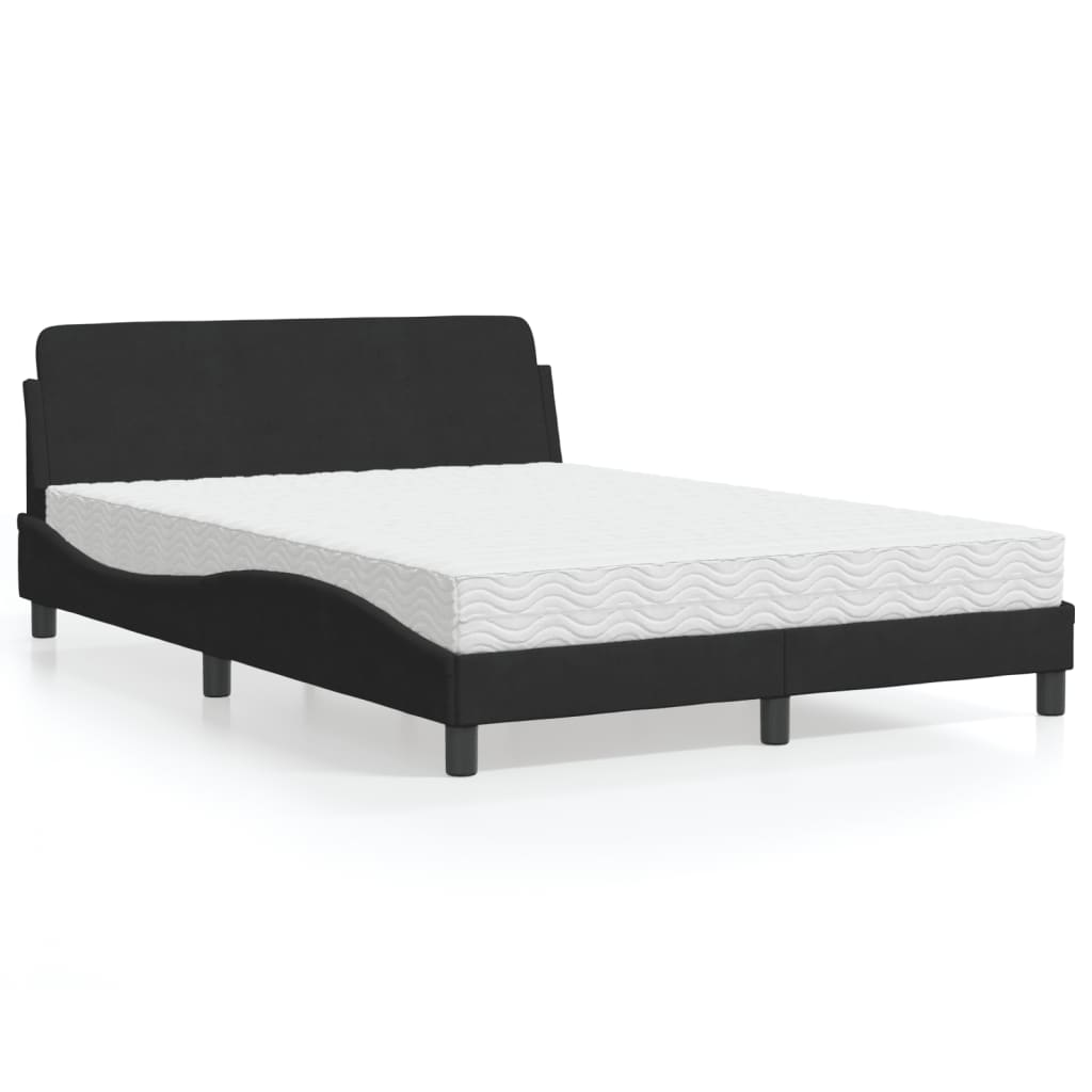 Bed met matras fluweel zwart 140x200 cm Bedden & bedframes | Creëer jouw Trendy Thuis | Gratis bezorgd & Retour | Trendy.nl