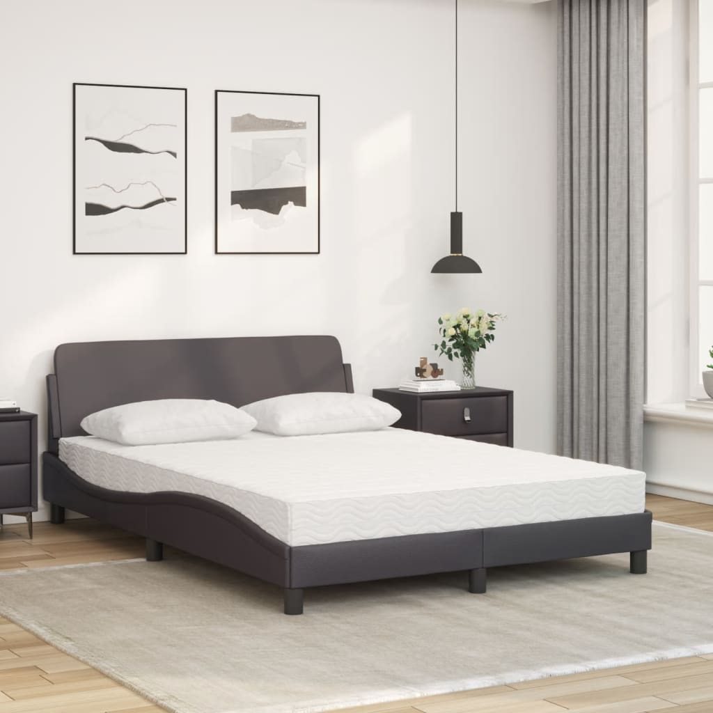 Bed met matras kunstleer grijs 140x200 cm Bedden & bedframes | Creëer jouw Trendy Thuis | Gratis bezorgd & Retour | Trendy.nl