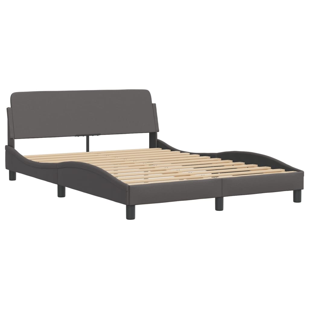 Bed met matras kunstleer grijs 140x200 cm Bedden & bedframes | Creëer jouw Trendy Thuis | Gratis bezorgd & Retour | Trendy.nl