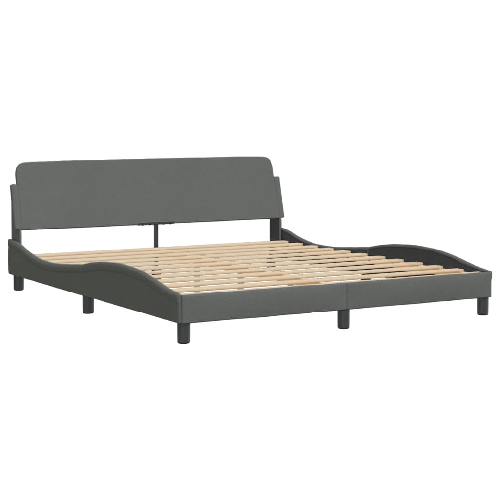 Bed met matras stof donkergrijs 180x200 cm Bedden & bedframes | Creëer jouw Trendy Thuis | Gratis bezorgd & Retour | Trendy.nl