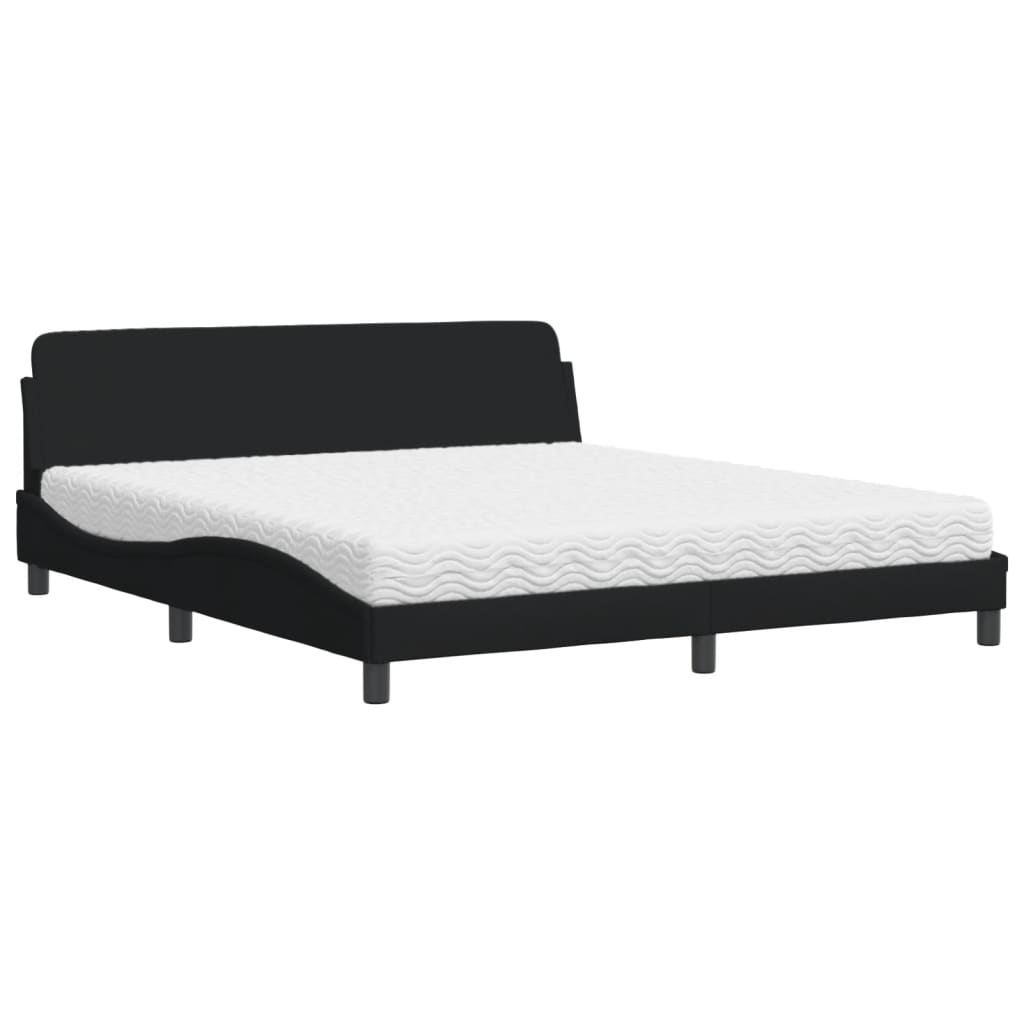 Bed met matras stof zwart 180x200 cm Bedden & bedframes | Creëer jouw Trendy Thuis | Gratis bezorgd & Retour | Trendy.nl