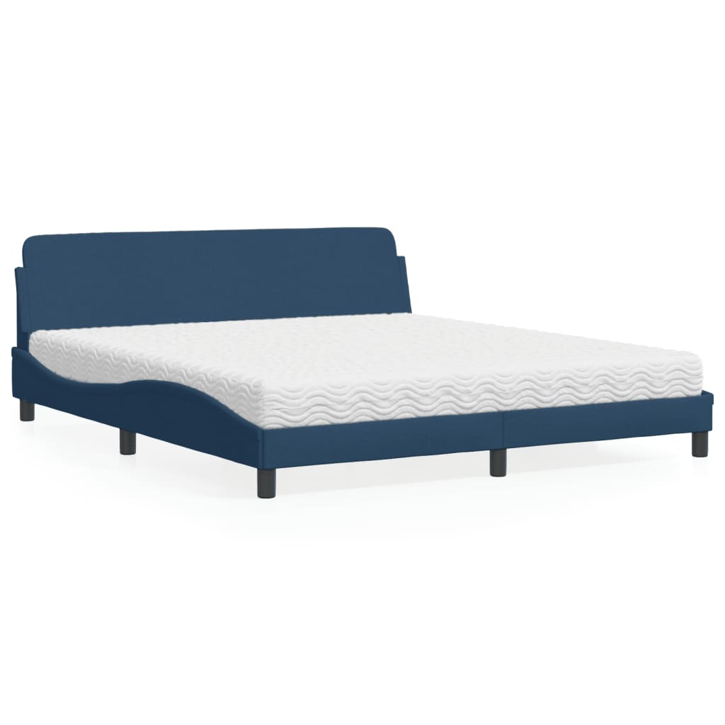 Bed met matras stof blauw 180x200 cm Bedden & bedframes | Creëer jouw Trendy Thuis | Gratis bezorgd & Retour | Trendy.nl