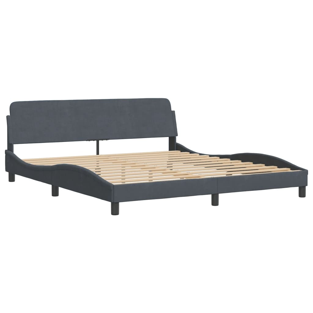 Bed met matras fluweel donkergrijs 180x200 cm Bedden & bedframes | Creëer jouw Trendy Thuis | Gratis bezorgd & Retour | Trendy.nl