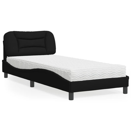 Bed met matras stof zwart 90x190 cm Bedden & bedframes | Creëer jouw Trendy Thuis | Gratis bezorgd & Retour | Trendy.nl