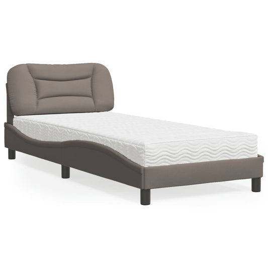 Bed met matras stof taupe 90x190 cm Bedden & bedframes | Creëer jouw Trendy Thuis | Gratis bezorgd & Retour | Trendy.nl