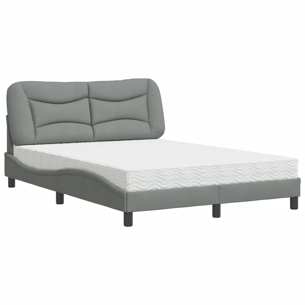 Bed met matras stof lichtgrijs 120x200 cm Bedden & bedframes | Creëer jouw Trendy Thuis | Gratis bezorgd & Retour | Trendy.nl