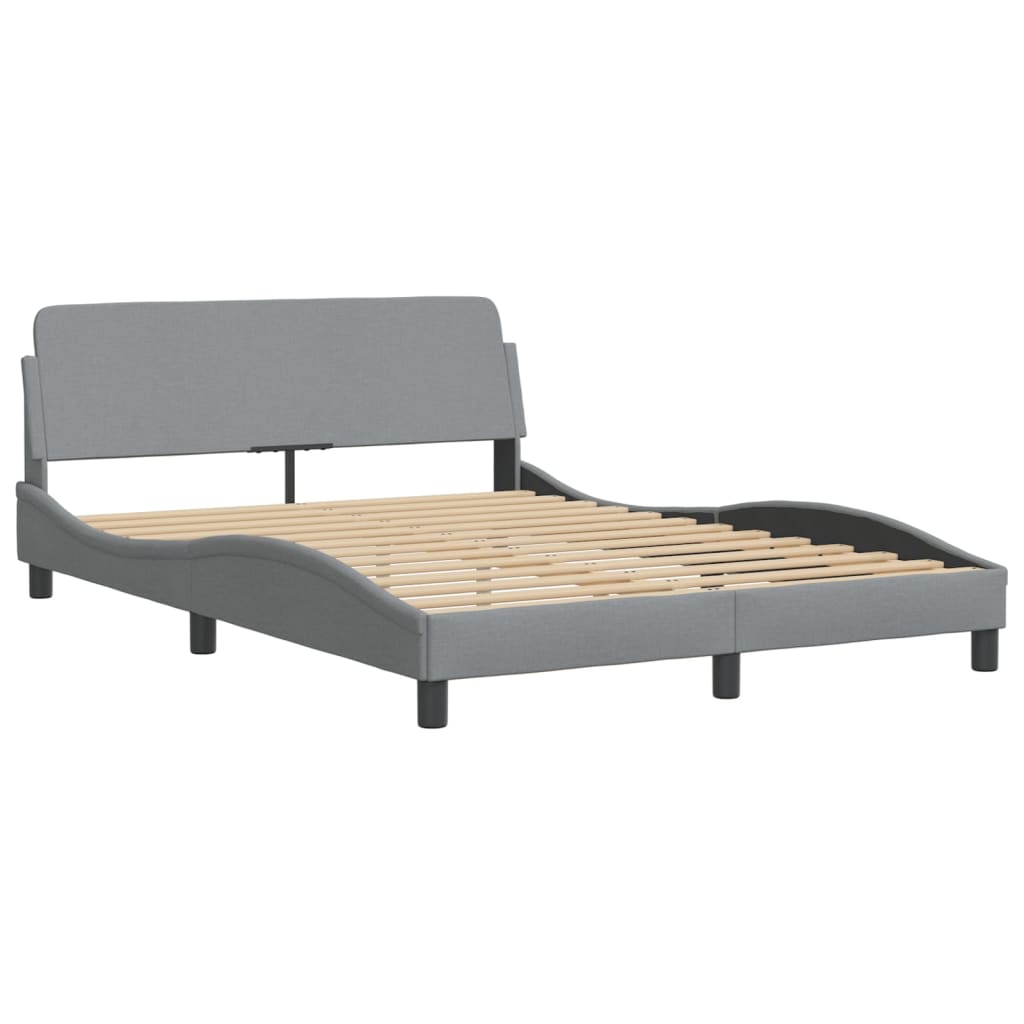 Bed met matras stof lichtgrijs 120x200 cm Bedden & bedframes | Creëer jouw Trendy Thuis | Gratis bezorgd & Retour | Trendy.nl