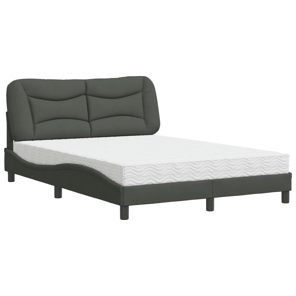 Bed met matras stof donkergrijs 120x200 cm Bedden & bedframes | Creëer jouw Trendy Thuis | Gratis bezorgd & Retour | Trendy.nl